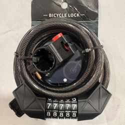 Bicycle Steel Cable Security Lock 1.1m 5-Digit Password Anti-Theft Bike    Fe