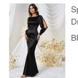 Split Sleeve Bow Front Mermaid Hem 