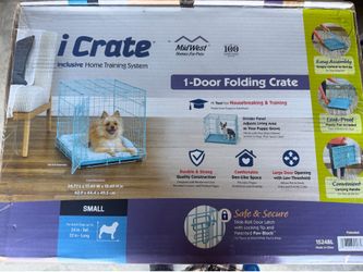 iCrate Blue Folding Crate Small dog or cat