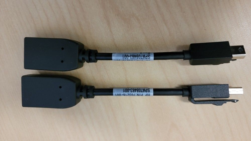 NEW- HP DisplayPort/Mini DisplayPort Video Cable - 5.12" - Black - (Pair)