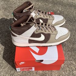 Nike Dunk Hi Retro PRM “Light  Chocolate “Size 11.5 Men 