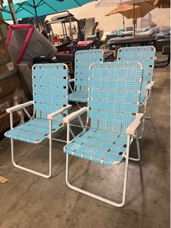 New Set of 4 Outdoor Patio Camping Folding Chair with Armrest