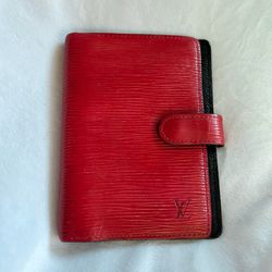 Louis Vuitton Red Epi Wallet Leather Small 