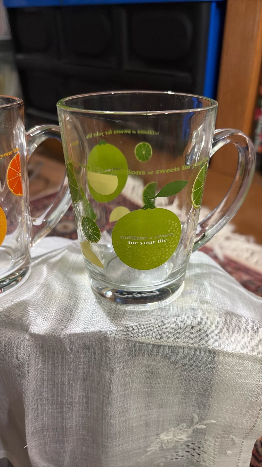 Vintage Parka Glass Mugs (2) Citrus Themed
