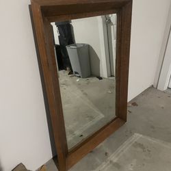 Rustic Wood-Framed Wall Mirror – 36x48” (Heavy, Quality Piece)