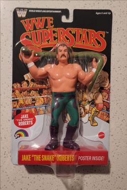 LJN WWE WWF Superstars Jake The Snake Roberts Black Card Target Exclusive