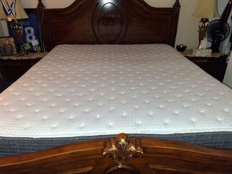 King size bed real wood