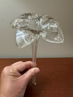 Vintage Glass Trumpet Lily Flower Stem