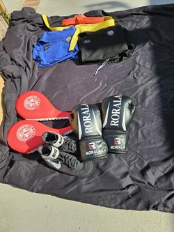 Boxing Shoes Pads And Gloves