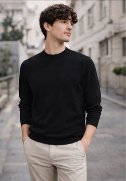 Calvin Klein Black Sweater Size M Classic Minimal Knit