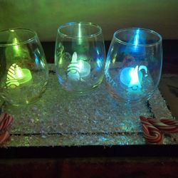 Etched candle holders Set of 3