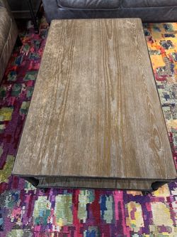 Coordinating coffee table and end table purchased from Furniture Row