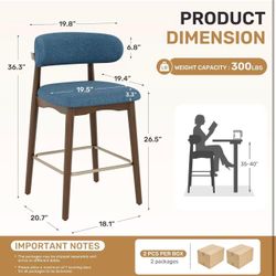 New Bar Height Bar Stools Set of 2