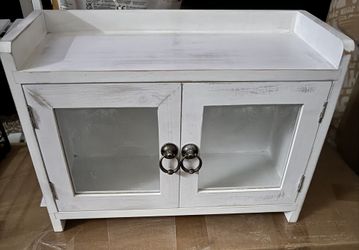 CUSTOM Distressed Wood Mini Countertop Cabinet – Farmhouse Organizer Storage