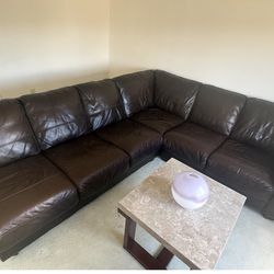 Leather sectional sofa