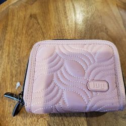 Lug RFID Protected Blush Quilted Double Zip Wallet