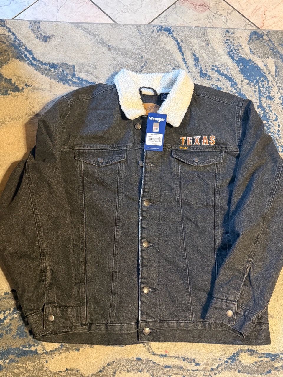 Brand New with Tags Men’s Wrangler Texas Longhorns Black Denim Jacket ...