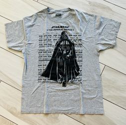 Star Wars Imperial March Darth Vader Over Dun Dun Song T-Shirt Men's L Gray