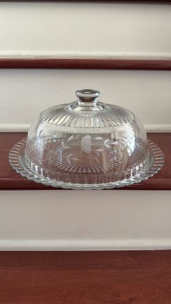 Princess House Heritage Crystal Cake Cake Tray with Dome
