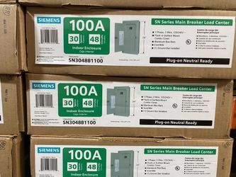 SN3048B1100 38 SPACES 48 CIRCUITS SN SERIES 100AMP / 1PH/ INDOOR WITH MAIN BREAKER FOR JUST $155! LIMITED TIME ONLY