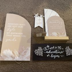 Wedding Signs — Table Numbers, Reserved Signs,  And Other Signs 
