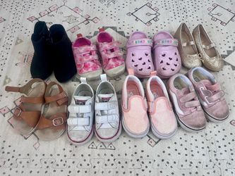 Toddler girl bundle of shoes sz 6-6.5 vans, converse, old navy, cat & jack