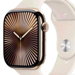 Apple Watch Gen 10 Series 10 Cell 46mm Gold Titanium - Starlight Sport Band