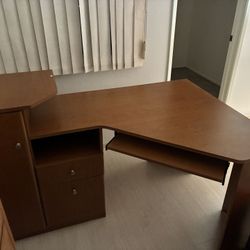 Recliner, Desks, Oak Entertainment Center, File Cabinets, Lamp, Lava Rocks