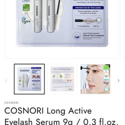 Brand New & Authentic COSNORI Long Active Eyelash Serum 9g (0.3 fl oz) x 2 Set