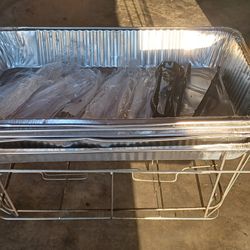 Sterno Set,2 Large Stands,5 Large Trays 
