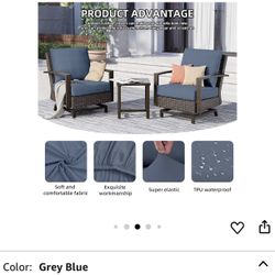 Cushions Covers  Blue And Beige / Forros Para Almohadas De Sillas De Patio 