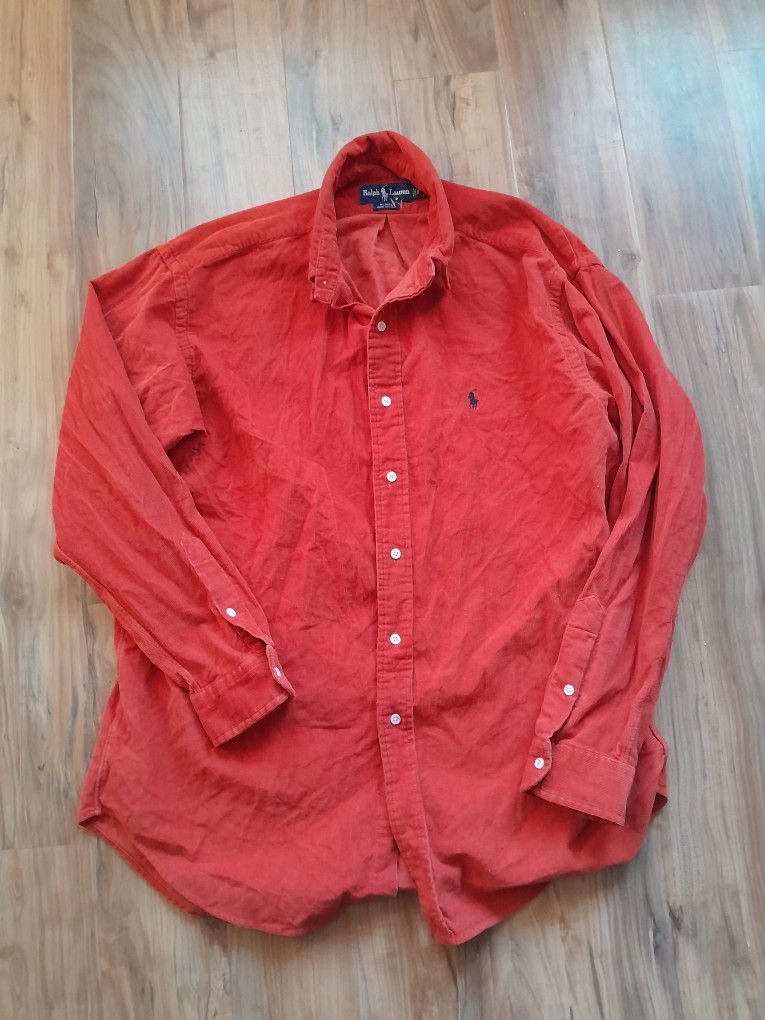 Vintage Polo Ralph Lauren Red Corduroy Shirt