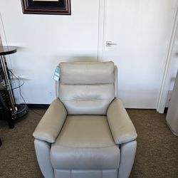 100% Real Leather Swivel Rocking Recliner 