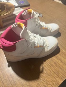 Nike High-Top Sneakers White Pink Yellow