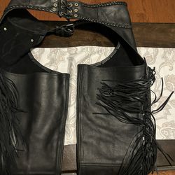 Black Leather Chaps 