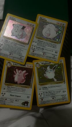 Wigglytuff, chansey, clefairy, Erika’s clefable