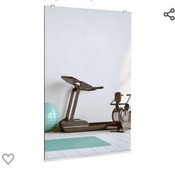 Fab Glass and Mirror Wall Mirror Kit for Gym and Dance Studio 47.5 x 31.5 Inches with Safety Backing 1/4" Thick with Flat Edge Full Length HD Mirror 