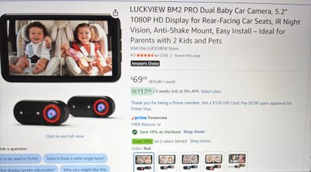 Luckview BM2 PRO Dyal Baby Car Camera