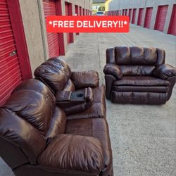 Gorgeous Leather Couch Set