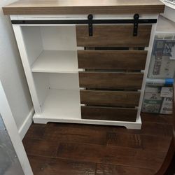 Sliding Slat Door Accent cabinet 