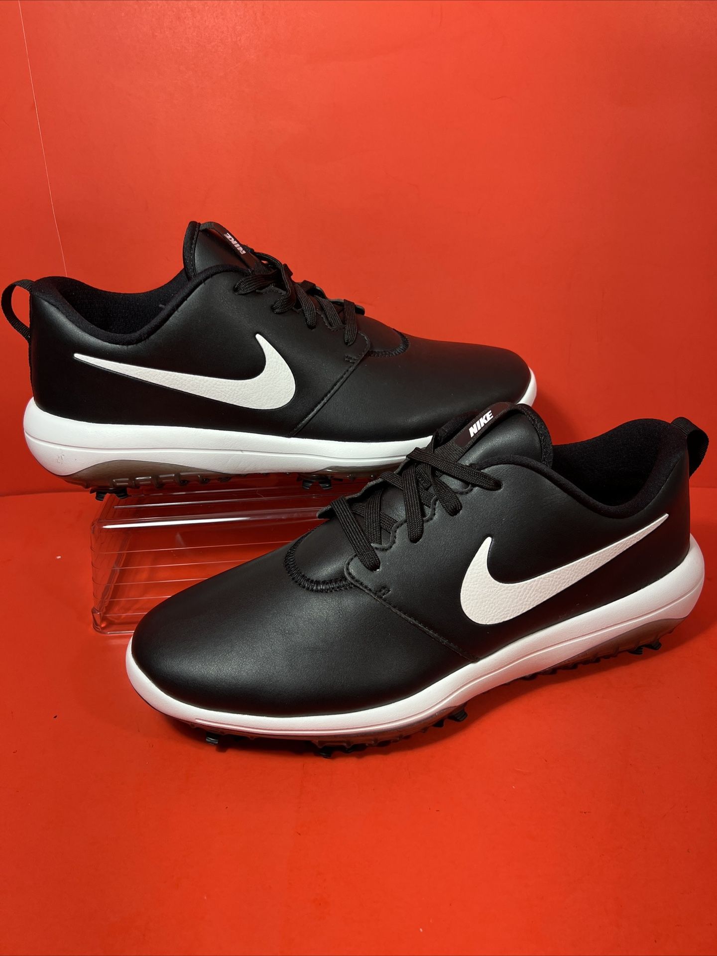 Size 12 Nike Roshe G Tour Golf Shoes Spikes Black White AR5580 001