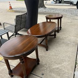 vintage-style wooden Coffee Table and end table