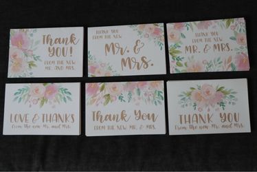 Wedding Thank You Cards Set of 12