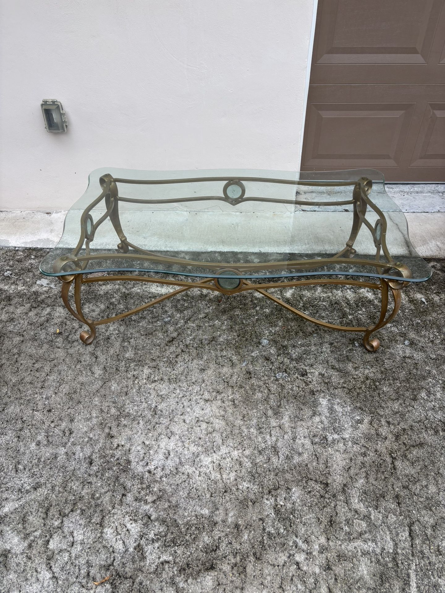 Nice Glass And Metal Coffee Table