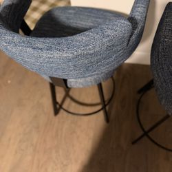 2 Blue Bar Stools 