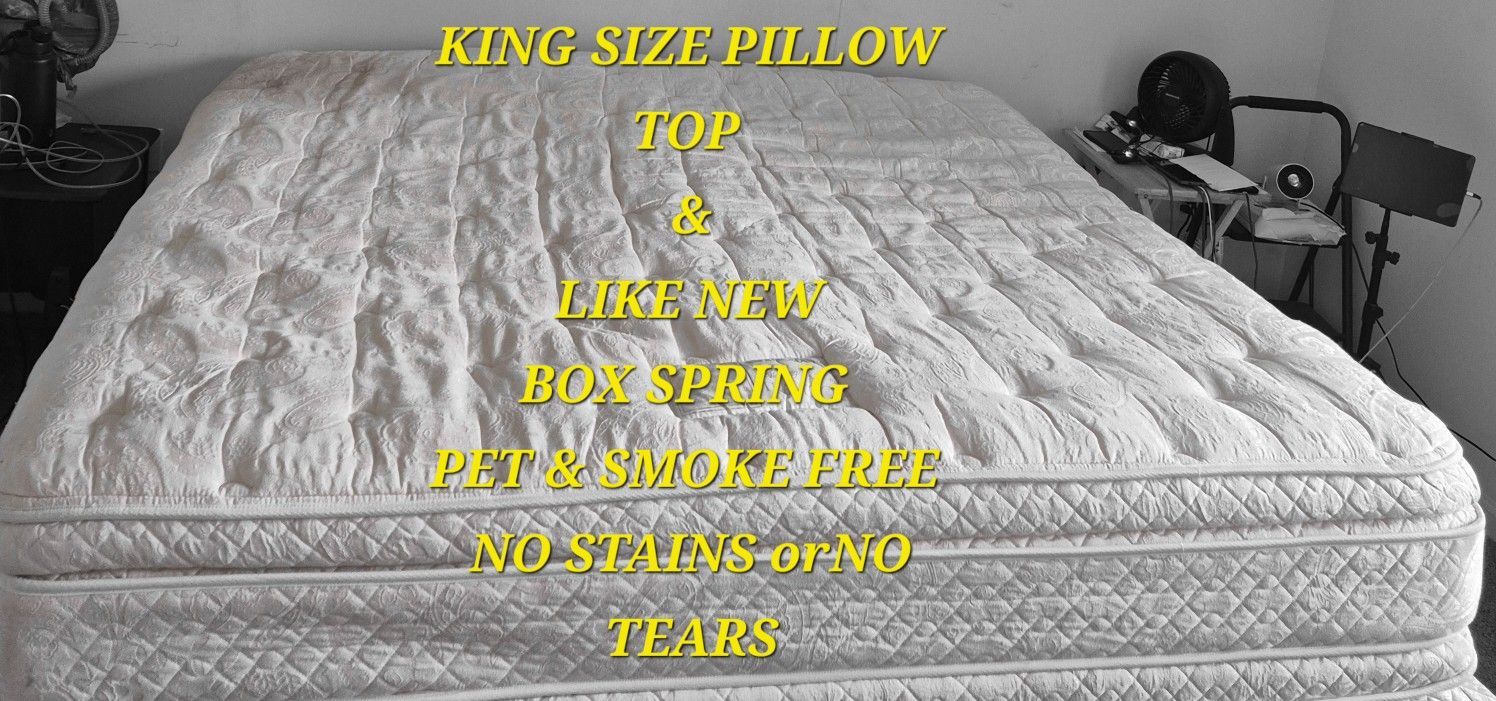 DOUBLE PILLOW TOP (KING) SIZE MATTRESS & BOXSPRING...SMOKE AND PET FREE...PERFECT