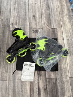 Papaison Adjustable Inline Skates Black Green