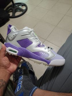 Air Jordan 6 Golf Shoe Silver Purple