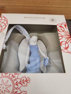 NIB Wedgwood Blue Angel Ornament