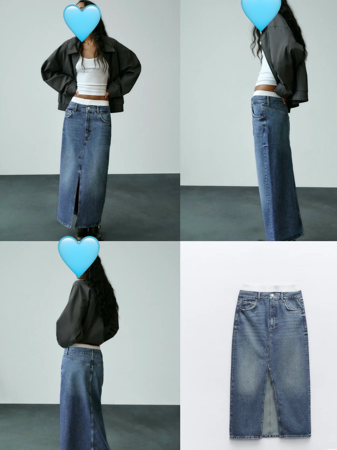 Brand New Zara Denim Midi Skirt โ Size L